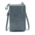 Girls Pure Color Fashion Single Crossbody Bags Female Soft Leather Mobile Phone Purse Women Large Capacity Zipper Messenger Bag.