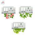 9 piece Transparent Flower & Nature Switch Board Sticker | Clear Vinyl Wall Sticker | Pack of 9.