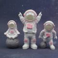 3Pc Astronaut Decor Action Figures and Moon Home Decor Resin Astronaut Statue Room Office Desktop Decoration Presents Boy Gift. 
