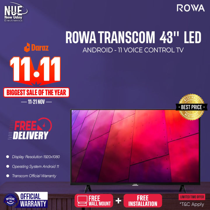 ROWA%20Transcom%20Official%20warranty%2043"%20Android%20-11%20Voice%20Control%20LED%20TV%20%7C%2043S52%20with%20Free%20Delivery%20-%20Image%202