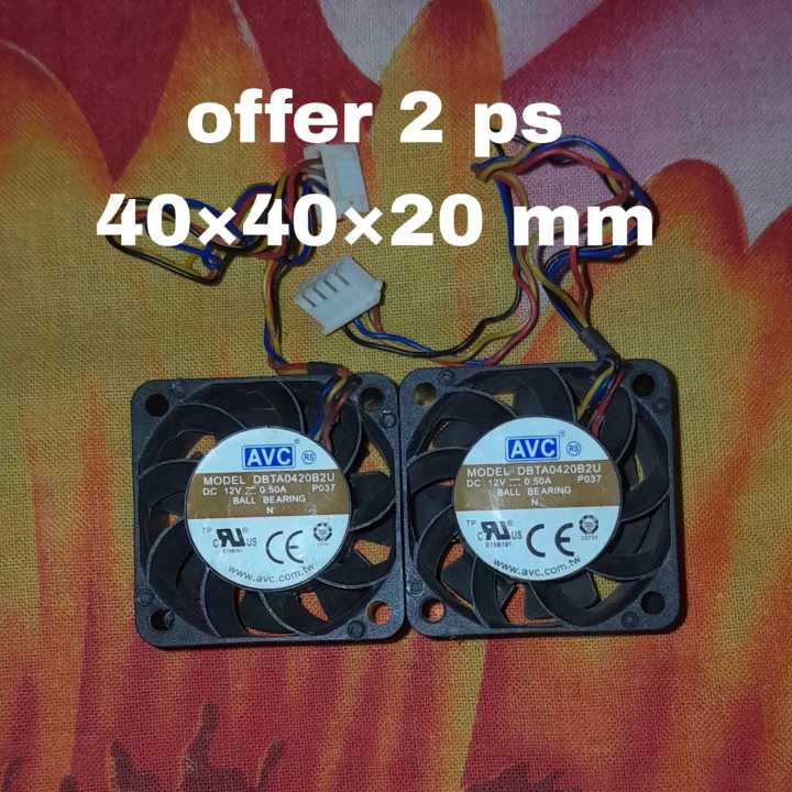 2 ps 12V High Speed Fan AVC 4020 12V 0.50A 15000RPM 4 Wire Server Cooling Fan Dual Ball Bearing 40mm Fan 5cm Server Power Airflow 40x40x20mm Large Wind Speed Server Mini Axial Cooling Fan 12V Fan For Computer Server