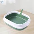 Cat Bedpan Detachable Semi open Litter Box for Bunny Cats Supplies Kitty Green. 