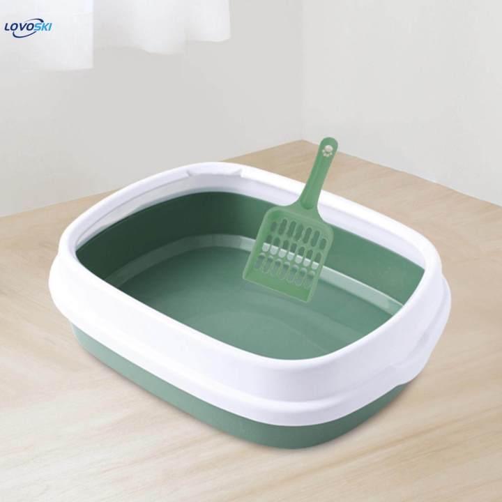 Cat Bedpan Detachable Semi open Litter Box for Bunny Cats Supplies Kitty Green