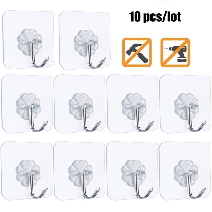 10 PCs Strong Transparent Suction Cup Sucker Wall Hooks Hanger for Kitchen Bathroom Holder Accessories  {Daily Deals}