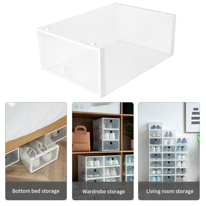 1%20Piece%20Single%20Box%20Storage%20Shoe%20Box,%20Household%20Shoe%20Cabinet%20Simple%20Transparent%20Thick%20Plastic%20Drawer%20Shoe%20Box%20Can%20Be%20Stacked%20-%20Image%203