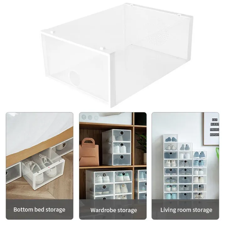 1%20Piece%20Single%20Box%20Storage%20Shoe%20Box,%20Household%20Shoe%20Cabinet%20Simple%20Transparent%20Thick%20Plastic%20Drawer%20Shoe%20Box%20Can%20Be%20Stacked%20-%20Image%203