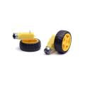 Smart Robot Car Dual Shaft Gear Motor With Tire Wheel (2 Set).