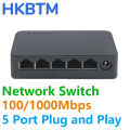 【Trending】 Network Switch Mini 5Ports Switch Ethernet 1000Mbps/100Mbps Gigabit High Performance Smart Switcher RJ45 Hub Internet Injector. 