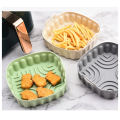 2PCS Air Fryer Silicone Baking Tray Reusable Square Air Fryer Pan Silicone Mold Microwave Pads Baking Mat Pot Tray, High Guality Easy to Use C. 