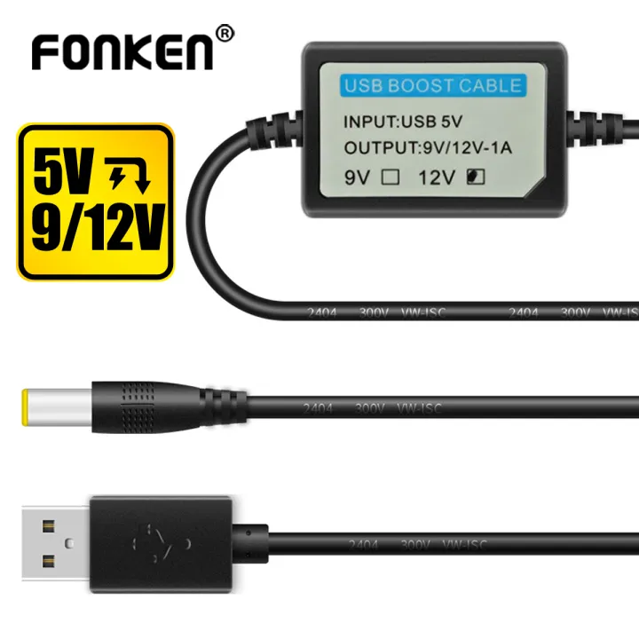 USB 5V To 12V / 5V to 9V DC Cable Step up Adapter Cable For WiFi Router ...