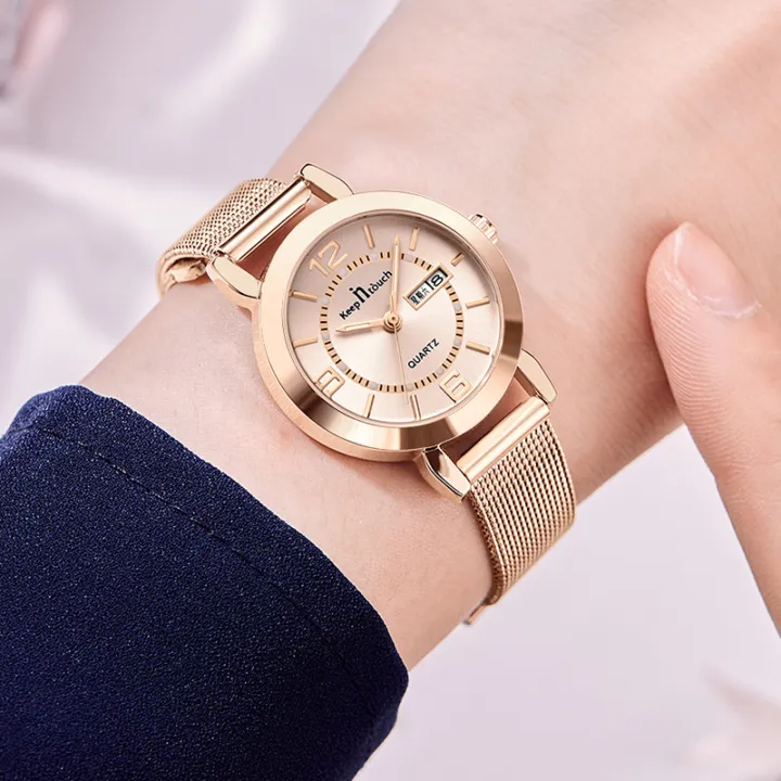 Tik%20Tok%20Live%20Stream%20Women's%20Watch%20Luminous%20Waterproof%20Dual%20Calendar%20Watch%20Women's%20Simple%20Mesh%20Strap%20Women's%20Watch%20-%20Image%202