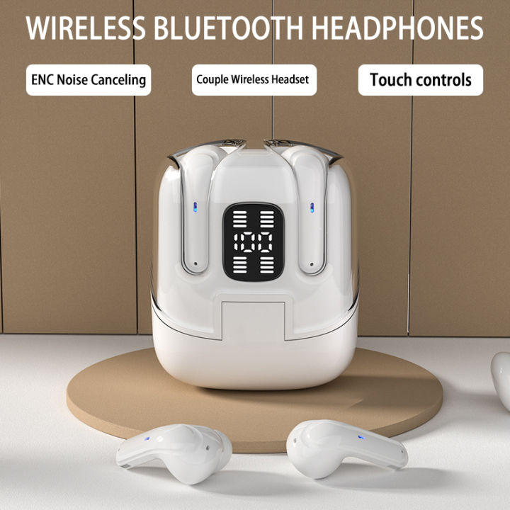 DX-16 TWS Wireless Headphones ENC Noise Canceling Earbuds Couple Bluetooth 5.5 Earphones HD Call Stereo Sports Headsets With Mic
