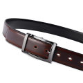 1Pcs Men's Genuine Leather Reversible Belt Rotated Buckle Two In One Big And Tall. 