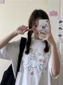 2024 New Summer Pink Half Sleeve ins Super Popular Top Women's Loose Korean Style Student Short Sleeve T T-shirt. 