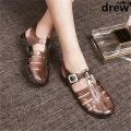 Closed Toe Sandals Transparent Crystal Shoes Shoes Ma Pingluo Rain Boots ︸ Plastic Heel Gel Shoes Cool Sling Flat Top Summer Women's Plastic ~.