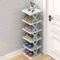 New Shoe Rack, Vertical Shoe Tower, Narrow Corner Shoe Rack, Shoe Shelf, DIY Free Standing Shoes Storage Organizer for Small Entryway, Closet, Hallway, Living Room, Bedroom (30x28x17.5cm 5 layers).