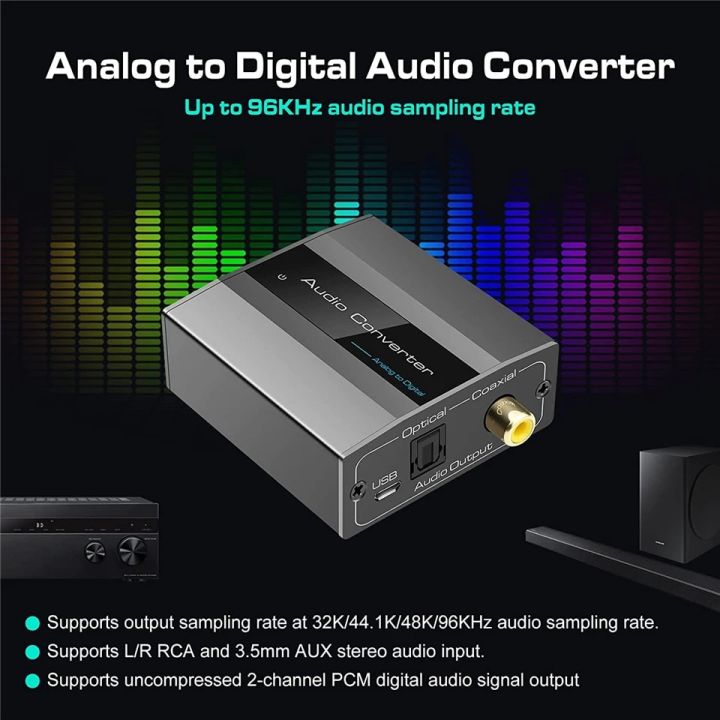 Navceker%2096KHz%20Analog%20to%20Digital%20Audio%20Converter%20With%20RCA%203.5mm%20Jack%20Stereo%20to%20Optical%20Toslink%20SPDIF%20Coaxial%20Adapter%20for%20TV%20PS3%20-%20Image%205