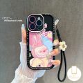 Cute Cartoon Labubu Soft Case Compatible for IPhone 11 16 15 14 13 12 Pro Max 7Plus X XR XS Max 7 8 15 6 6S 16 Plus SE 2020 Trendy Pop Mart Flower Bracelet Cover. 