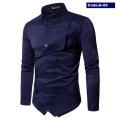 Premium Quality Stylish Navy Blue Color Coat Style Shirt For Men - Shirt For Men. 