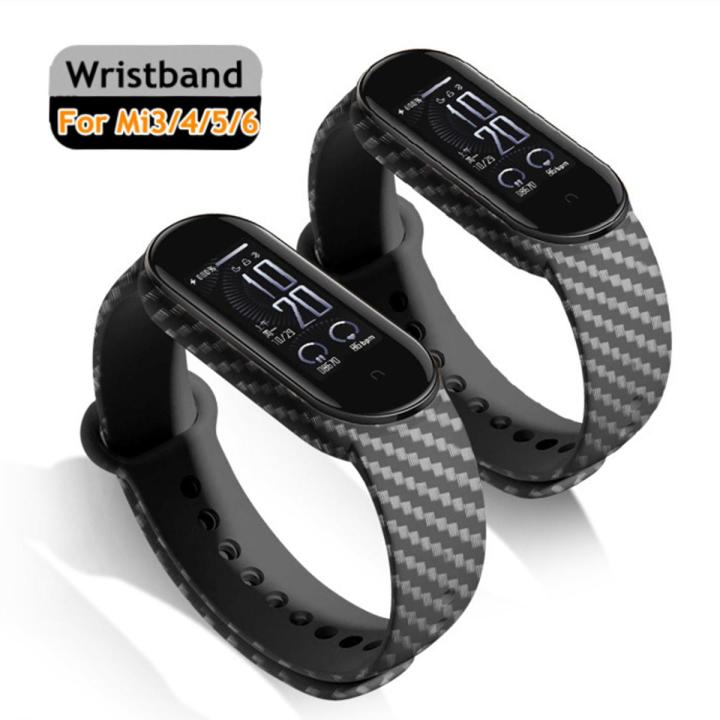 Carbon Fiber Pattern Strap -for Xiaomi Miband 6 5 4 3- Wear-resistant Xiaomi Bracelet Replacement Wristband Correa for Mi Band 6 5