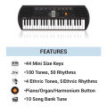 Casio SA-77 Portable Musical Keyboard Piano - Black & Grey with adapter. 