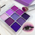 9 Colors Glitter Eyeshadow Palette Purple Violet Shimmer Pearlescent Matte Acrylic Eye Shadows Palette Waterproof Eye Make Up. 