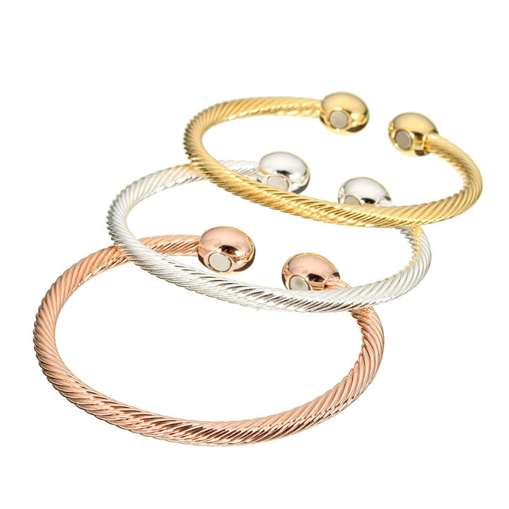 Healing Copper Magnetic Therapy Bracelet Bangle Arthritis Pain Relief Twisted