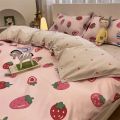 Korean Bedding, Single and Double in Style, Student Dormitory, Three Piece Set, Bed Sheets, Quilt Cover, Four Piece Set. 