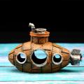 Retro Old Submarines Wreck Ornament Fish Shrimp Shelter Cave Hideout Artificial Resin Ornament for Aquarium Fish Tank Decoration. 