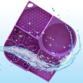 Qiunery Slow Feeder Dog Bowls, Dog And Cat Lick Mat With 4 Groove Areas, Bottom Suction Cup Slow Feeder Bowl, Dog Lick Pads, Puppy Essentials For Bathing, Grooming. 