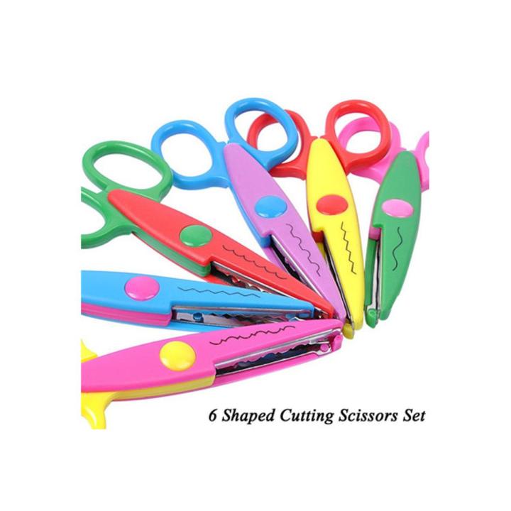Zig Zag Scissor for DIY Craft Work Project Work Border Making and Scrapbooking Multicolor Designer Shape Scissor Pack Set of 6 Multicolor Daraz .bd