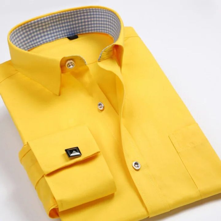 New%20M~6XL%20Cotton%20Men's%20French%20Cuffs%20Business%20Long%20Sleeve%20Shirt%20Stripes%20Comfortable%20Standard%20Elegant%20Formal%20Shirts%20Cufflink%20Top%20-%20Image%207