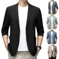 Men Business Coat Solid Color Men Business Jacket Double Buttons Plus Size Business Trip Sunscreen Suit Jacket Commuting. 