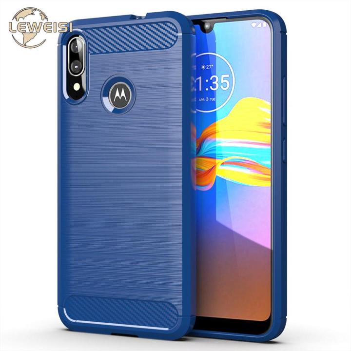Leweisi Carbon Fiber Bumper Phone Case For Motorola Moto E6