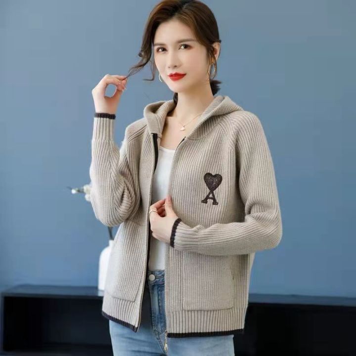 Hooded%20Coat%20Zipper%20Cardigan%20Sweater%20Women's%20Autumn%20and%20Winter%20Embroidered%20Top%202022%20Spring%20Fashion%20Sweater%20Knitwear%20-%20Image%202