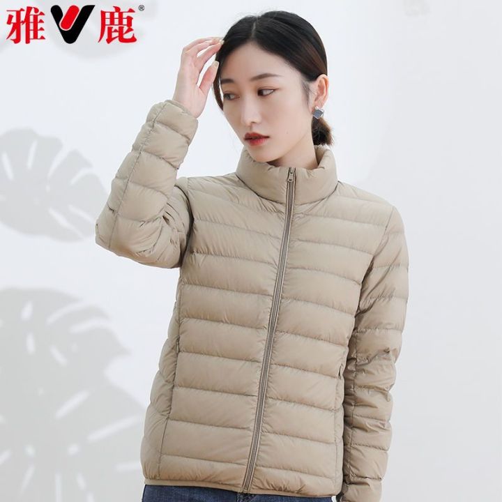 Yaloo%20down%20Jacket%20Women2023New%20Year's%20Small%20Stand%20Collar%20Lightweight%20Fashion%20Autumn%20and%20Winter%20White%20Duck%20down%20Coat%20Short%20-%20Image%202