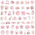 50/100PCS Simple Cute Pink Sweety Girl Style Graffiti Stickers for Bicycle Hand Account Pencil Case Decals.