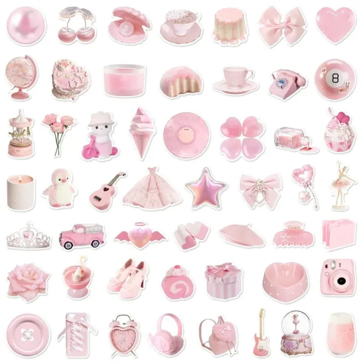 50/100PCS%20Simple%20Cute%20Pink%20Sweety%20Girl%20Style%20Graffiti%20Stickers%20for%20Bicycle%20Hand%20Account%20Pencil%20Case%20Decals%20-%20Image%203