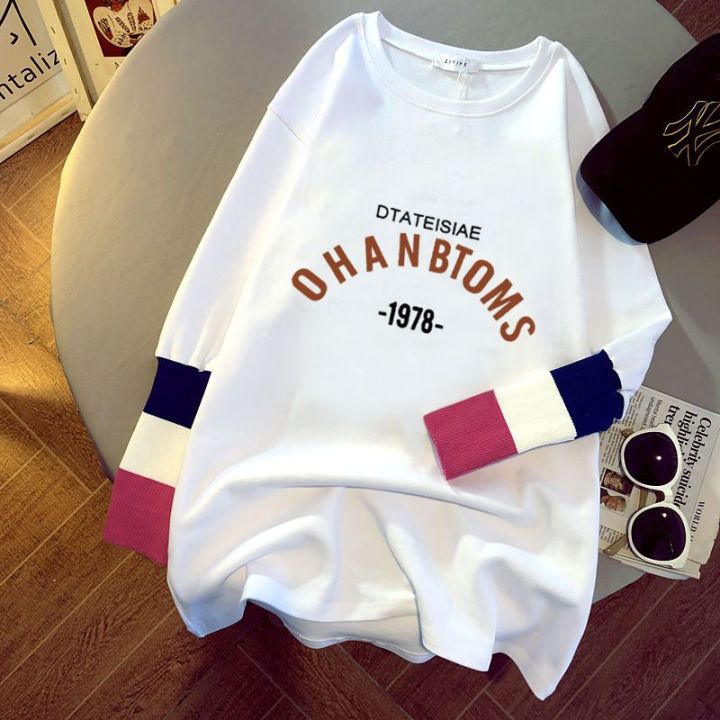 Couple%20Stitching%20Fake%20Two-Piece%20Mid-Length%20Long%20SleeveTWomen's%20T-shirt2023Spring%20and%20Autumn%20New%20Korean%20Style%20Loose%20Bottoming%20Shirt%20Top%20-%20Image%206