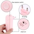 Plug in Air Purifier for Home Cleaner Mini Air Ionizer Pink EU Plug. 