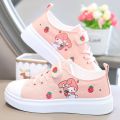 Sanrio Kuromi casual shoes girl canvas shoes my melody spring autumn sports shoes children's soft-soled sneakers skate shoes. 