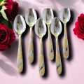 6 pieces Stainless steel Tea Spoon Set- Multi-Design 6-Inch For Kitchen and Dining-Chamis.