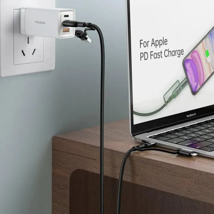MCDODO%204%20in%201%2060W%20PD%20USB/Type-C/%20Lightning%20Fast%20Charging%20Cable%20Multi-Function%20Fast%20Charger%20For%20iphone%2012%20Huawei%20Xiaomi%20Tablets%20-%20Image%203