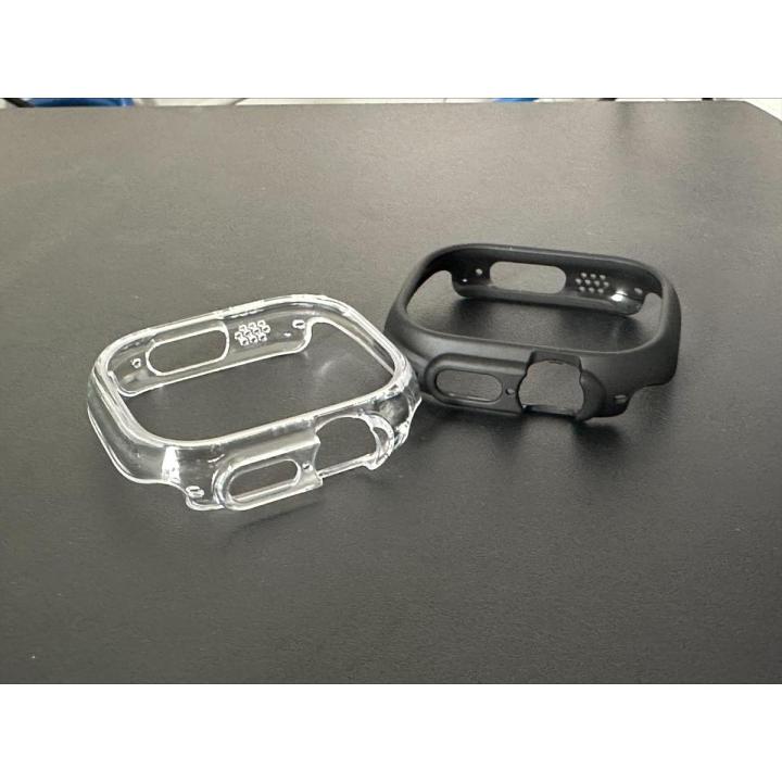 For Apple Watch Bumper Case 41mm/44mm/45mm/49mm Black and Clear Bumper Case -No Screen Protector Plastic Bumper Case For Apple Watch