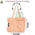 TAG Lifestyle Exclusive Design embroidery Canvas Tote Bag, Fashionable Top Handle With four Outside Pockets Trendy Fashionable Tote Bag for University, College Students Girls And Women.