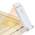 USB Rechargeable LED Book Reading Light/ Portable Bookmark Eye Protection Bedside Clip Lamp/ White Adjustable Light. 