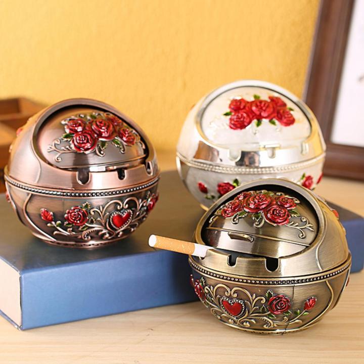 Ashtray%20Household%20Home%20Decor%20Zinc%20Alloy%20Retro%20Large%20Ash%20Holder%20with%20Lid%20for%203d%20Relief%20Pattern%20Design%20is%20Exquisite%20-%20Image%203