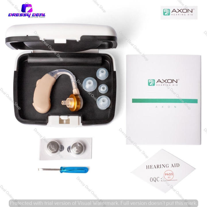 Axon E-1030 BTE system Cordless Hearing Aid Adjustable Sound Amplifier with storage Box