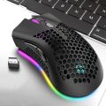 K-Snake BM600 1600 DPI 7-keys Hollow Lightweight Wireless Charging RGB Colorful Gaming Mouse.