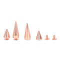 Spikes Studs, Metal Electroplated Rose Gold Easy To Install Hand Polished Punk Cone Spikes for Shoes Bags. 